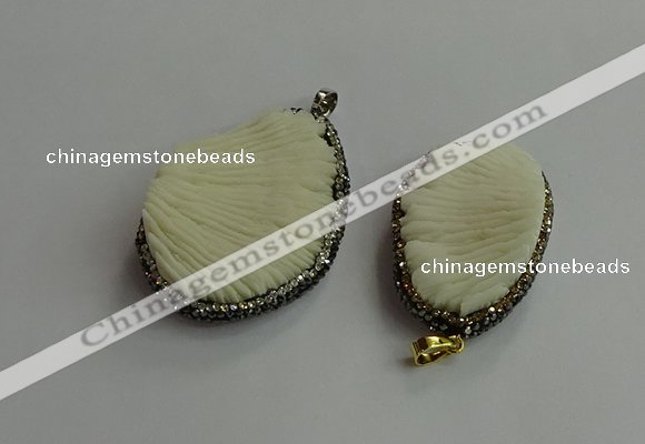 CGP704 30*45mm - 35*55mm freeform coral pendants wholesale