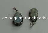 CGP706 16*28mm flat teardrop druzy agate pendants wholesale