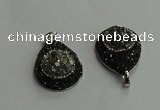 CGP708 25*35mm teardrop plated druzy agate pendants wholesale