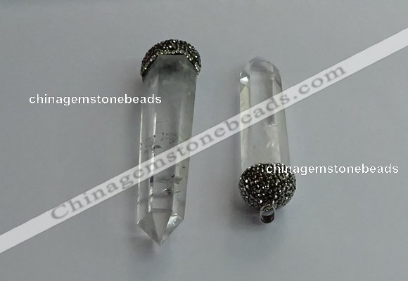 CGP713 16*55mm - 18*75mm sticks white crystal pendants