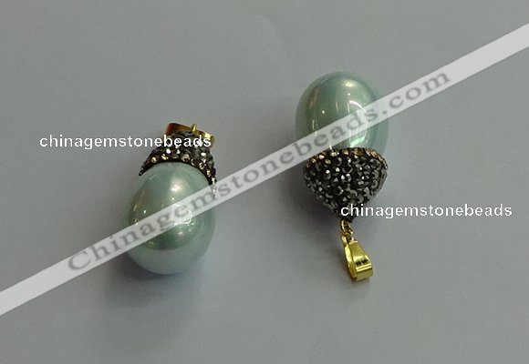 CGP716 15*25mm - 15*30mm teardrop shell pearl pendants wholesale