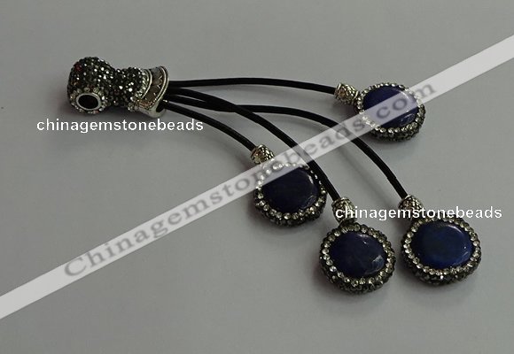 CGP726 16mm - 18mm coin lapis lazuli tassel pendants wholesale