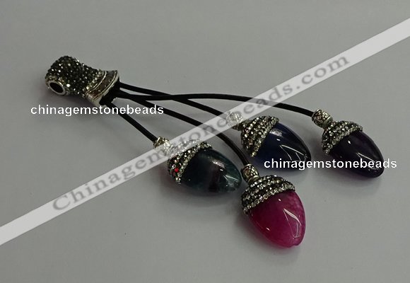 CGP743 18*25mm agate gemstone tassel pendants wholesale