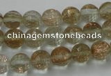 CGQ25 15.5 inches 10mm faceted round gold sand quartz beads