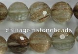 CGQ28 15.5 inches 16mm faceted round gold sand quartz beads