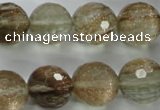 CGQ29 15.5 inches 18mm faceted round gold sand quartz beads