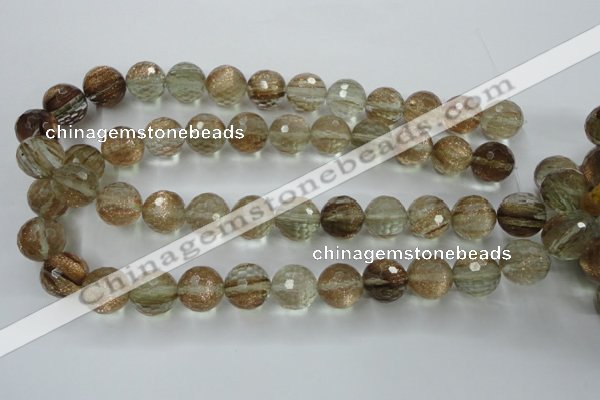 CGQ29 15.5 inches 18mm faceted round gold sand quartz beads
