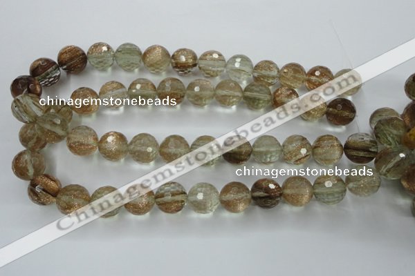 CGQ30 15.5 inches 20mm faceted round gold sand quartz beads