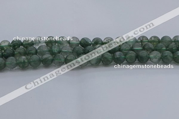 CGQ513 15.5 inches 10mm round matte imitation green phantom quartz beads