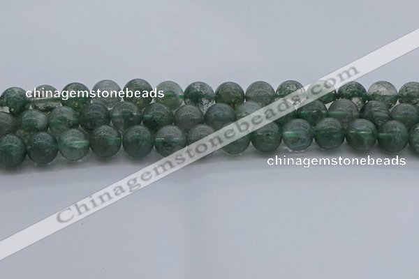 CGQ514 15.5 inches 12mm round matte imitation green phantom quartz beads