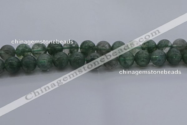 CGQ516 15.5 inches 16mm round matte imitation green phantom quartz beads