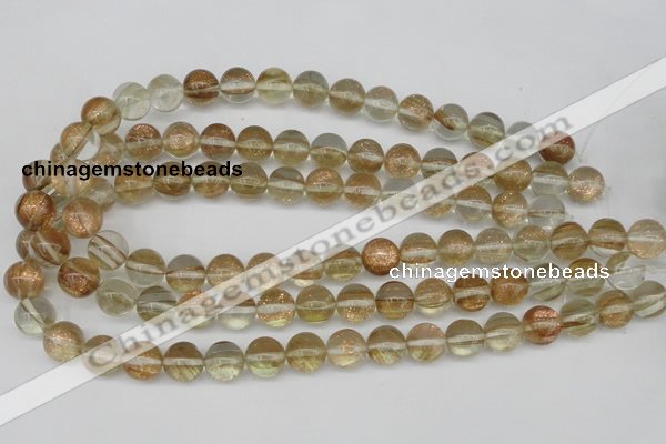 CGQ52 15.5 inches 10mm round gold sand quartz beads wholesale