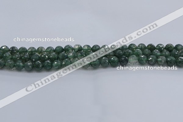 CGQ521 15.5 inches 6mm faceted round imitation green phantom quartz beads