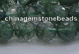 CGQ523 15.5 inches 10mm faceted round imitation green phantom quartz beads