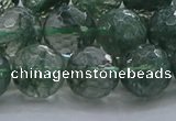 CGQ524 15.5 inches 12mm faceted round imitation green phantom quartz beads