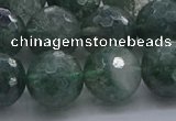 CGQ525 15.5 inches 14mm faceted round imitation green phantom quartz beads