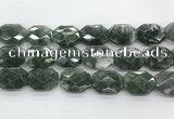 CGQ530 18*22mm - 18*25mm faceted octagonal green phantom quartz beads