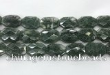CGQ531 22*30mm - 24*32mm faceted octagonal green phantom quartz beads