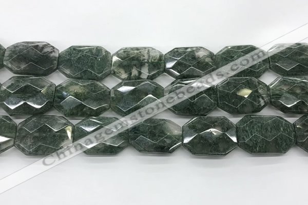 CGQ531 22*30mm - 24*32mm faceted octagonal green phantom quartz beads