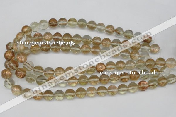 CGQ60 15.5 inches 8mm round gold sand quartz beads wholesale