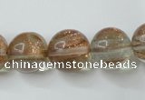 CGQ61 15.5 inches 14mm round gold sand quartz beads wholesale