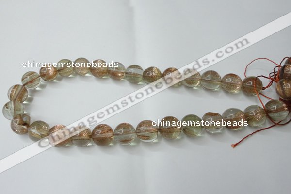 CGQ62 15.5 inches 16mm round gold sand quartz beads wholesale