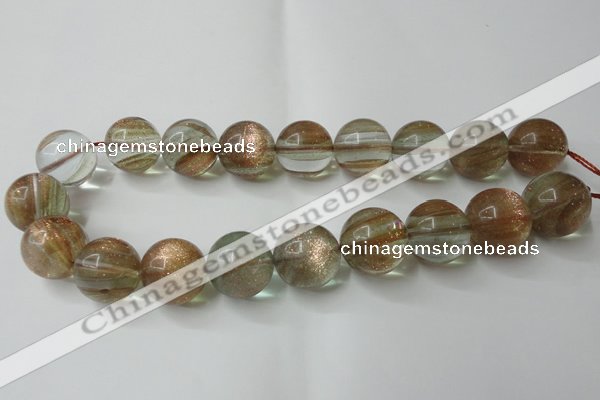CGQ63 15.5 inches 18mm round gold sand quartz beads wholesale