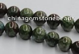 CGR03 16 inches 10mm round green rain forest stone beads wholesale