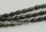 CGR06 16 inches 4*6mm rice green rain forest stone beads wholesale