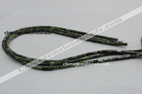 CGR07 16 inches 4*6mm cylinder green rain forest stone beads wholesale