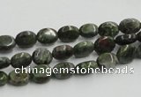 CGR10 16 inches 6*8mm oval green rain forest stone beads wholesale