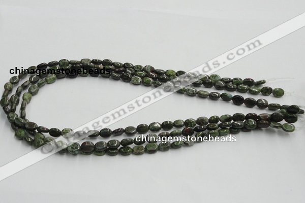 CGR10 16 inches 6*8mm oval green rain forest stone beads wholesale