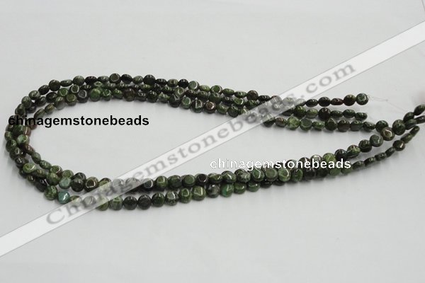 CGR14 16 inches 6mm flat round green rain forest stone beads wholesale