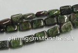 CGR17 16 inches 6*8mm rectangle green rain forest stone beads wholesale