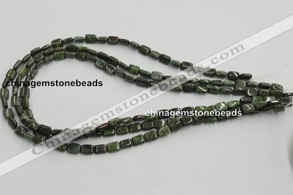 CGR17 16 inches 6*8mm rectangle green rain forest stone beads wholesale