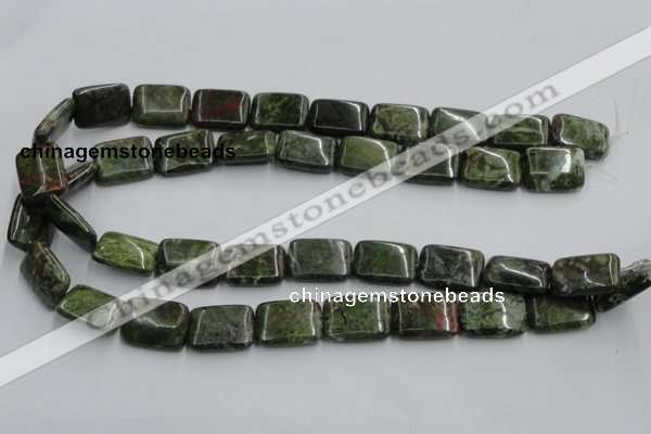 CGR18 16 inches 15*20mm rectangle green rain forest stone beads wholesale