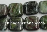 CGR19 16 inches 18*18mm square green rain forest stone beads wholesale