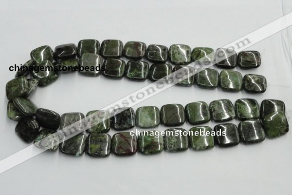 CGR19 16 inches 18*18mm square green rain forest stone beads wholesale