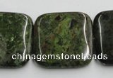 CGR20 16 inches 30*30mm square green rain forest stone beads wholesale