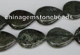 CGR24 15.5 inches 15*20mm flat teardrop green rain forest stone beads