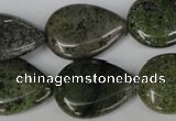 CGR25 15.5 inches 18*25mm flat teardrop green rain forest stone beads