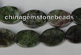 CGR26 15.5 inches 12*16mm oval green rain forest stone beads