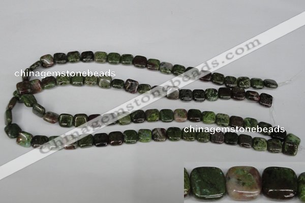 CGR32 15.5 inches 10*10mm square green rain forest stone beads