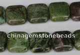 CGR33 15.5 inches 14*14mm square green rain forest stone beads