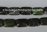 CGR34 15.5 inches 10*14mm rectangle green rain forest stone beads