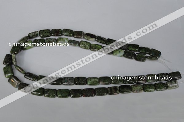 CGR34 15.5 inches 10*14mm rectangle green rain forest stone beads