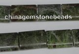 CGR36 15.5 inches 13*18mm flat tube green rain forest stone beads