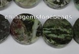 CGR38 15.5 inches 22mm coin green rain forest stone beads