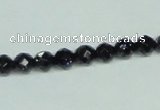 CGS105 15.5 inches 6mm faceted round blue goldstone beads wholesale