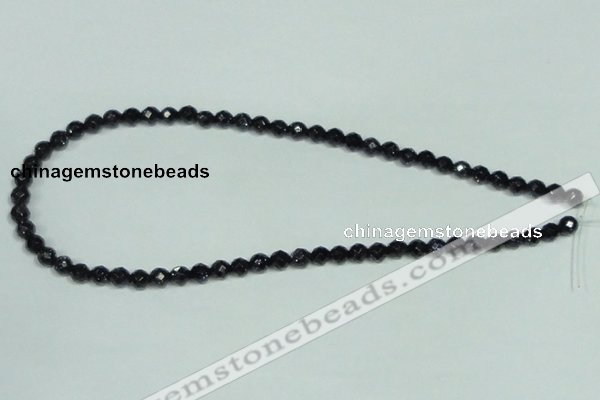 CGS105 15.5 inches 6mm faceted round blue goldstone beads wholesale